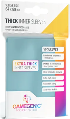 Gamegenic – 50 Thick Inner Sleeves 64 × 89 mm, transparent