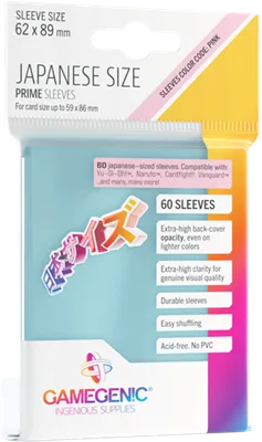 Gamegenic – 60 sleeves Prime format japonais 62 × 89 mm transparentes
