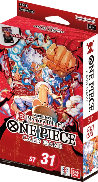 One Piece Card Game – Starter Deck -RED Monkey.D.Luffy- (ST-31) – lot de 6 – Anglais