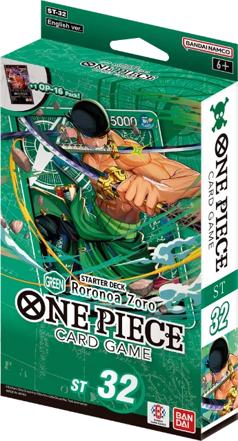 One Piece Card Game – Starter Deck -GREEN Roronoa Zoro- (ST-32) – lot de 6 – Anglais