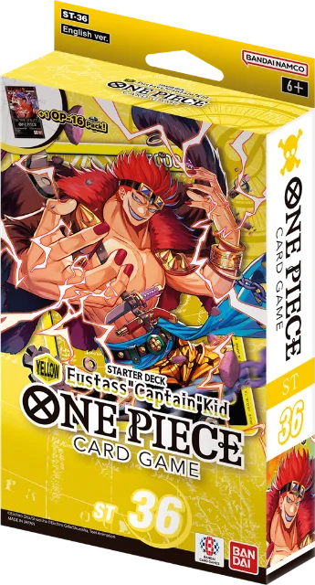 One Piece Card Game – Starter Deck -YELLOW Eustass"Captain"Kid- (ST-36) – lot de 6 – Anglais