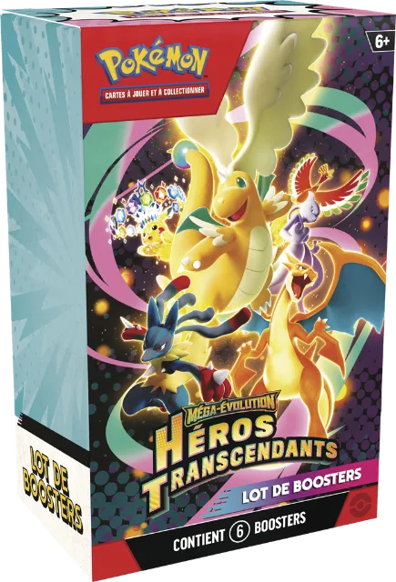 Lot de boosters Méga-Évolution – Héros Transcendants (ME02.5) – 6 boosters – Français