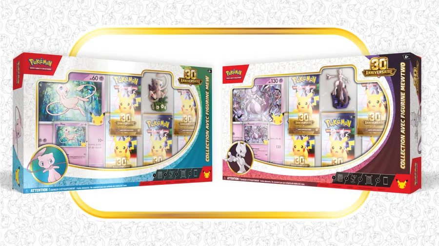 Collection avec figurine 30ᵉ Anniversaire – Mew ou Mewtwo – Français